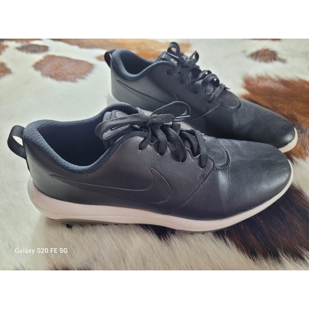 Nike Roshe G Tour Golf Shoes Mens Size 8 Wide Black White AR5579-001 Excellent